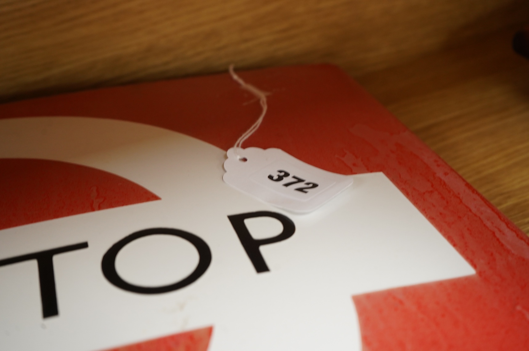 A London Transport double sided enamel Bus Stop Request sign, with applied stickers to both sides reading; ‘L914’, applied serial number underneath; 8787